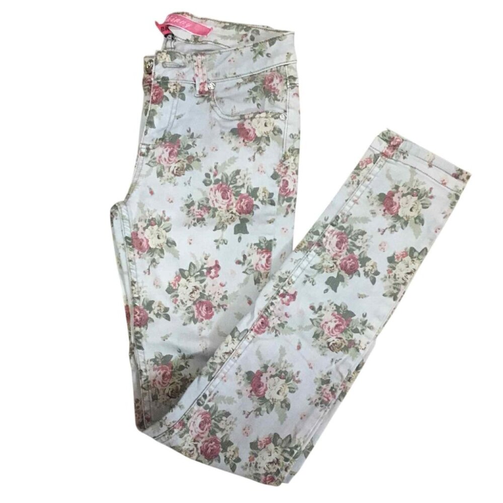 Skinny Jeans with Floral Pattern, UK size 8.